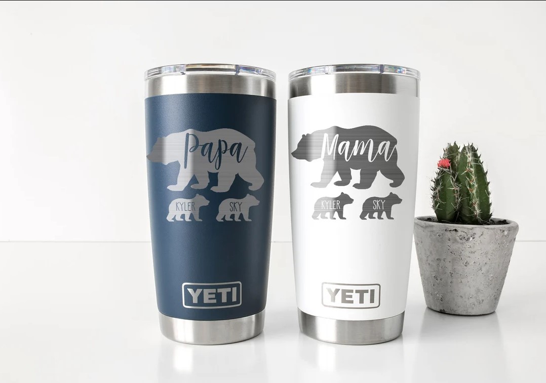 Mama Bear And Cubs Insulated Tumbler With Custom Name Mothers Day Gift Mama Bear Yeti Baby Shower Mama Bear Gift Engraved Mama Bear Gift